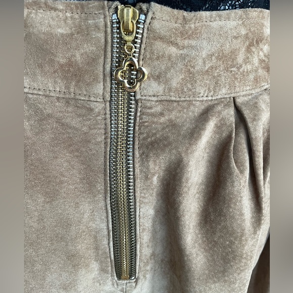 Pink Tartan Suede Skirt - Picture 3 of 4